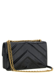 PINKO Black Calfskin Shoulder Bag