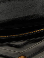 PINKO Black Calfskin Shoulder Bag