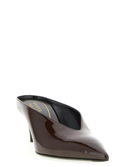 Gucci Bordeaux Calfskin Mid Heel Pumps