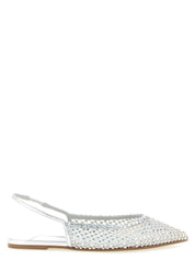Silver Polyester Ballet Flats