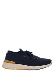 Brunello Cucinelli Blue Wool Athletic Sneakers
