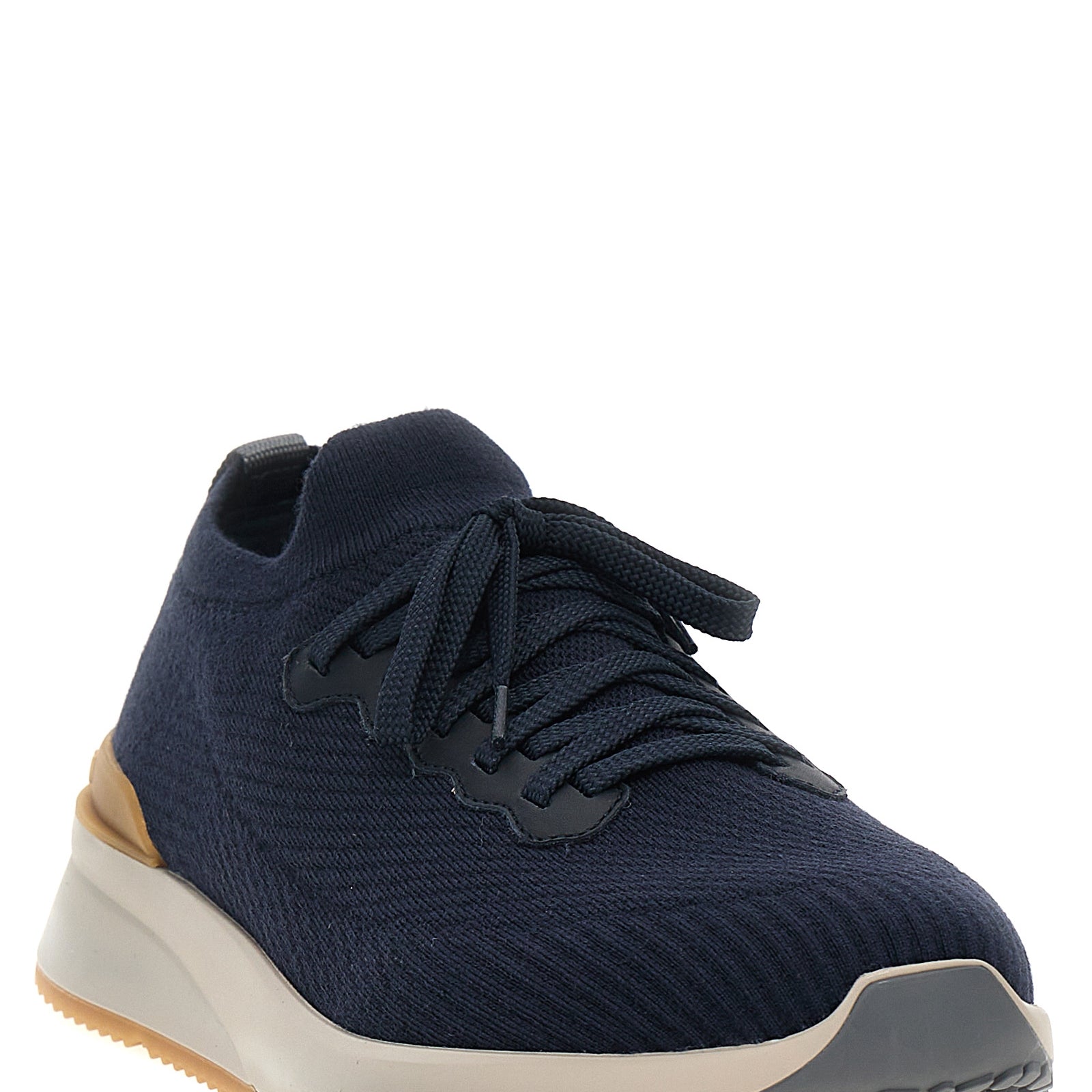 Brunello Cucinelli Blue Wool Athletic Sneakers Brunello Cucinelli