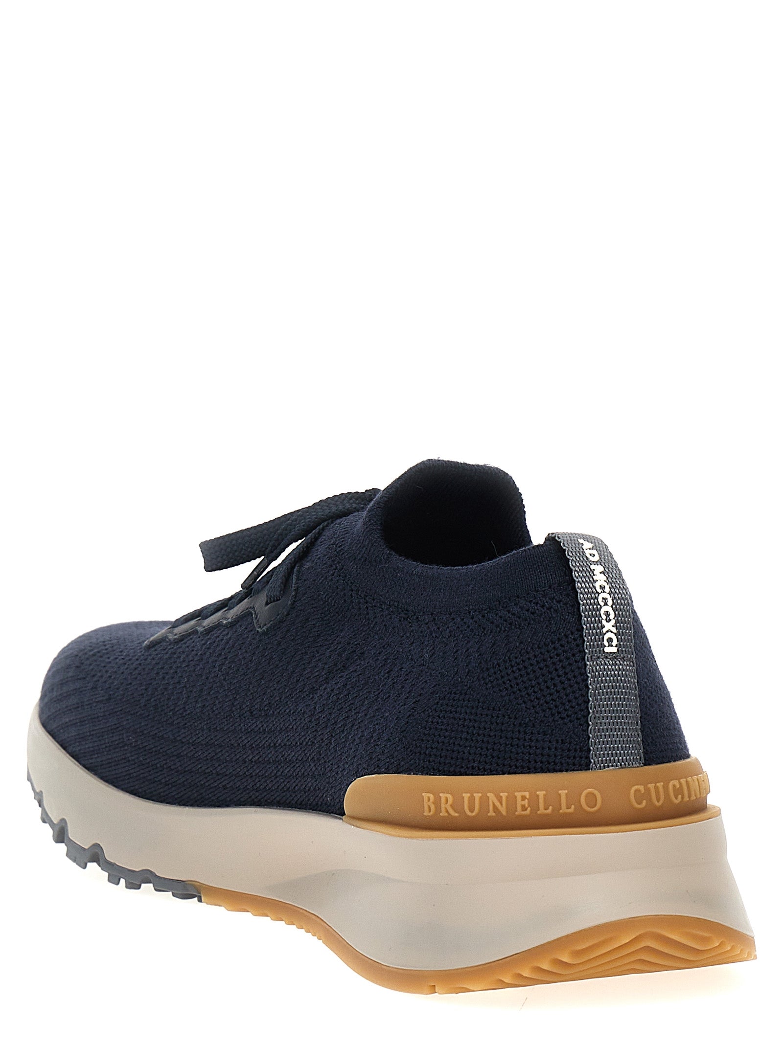Brunello Cucinelli Blue Wool Athletic Sneakers
