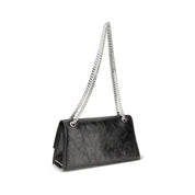 Black Suede Leather Shoulder Bag