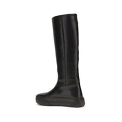 Chloé Black Calf Leather Bos Taurus Flat Boots
