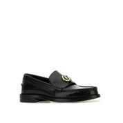 Gucci Black Leather Slip-On Loafers