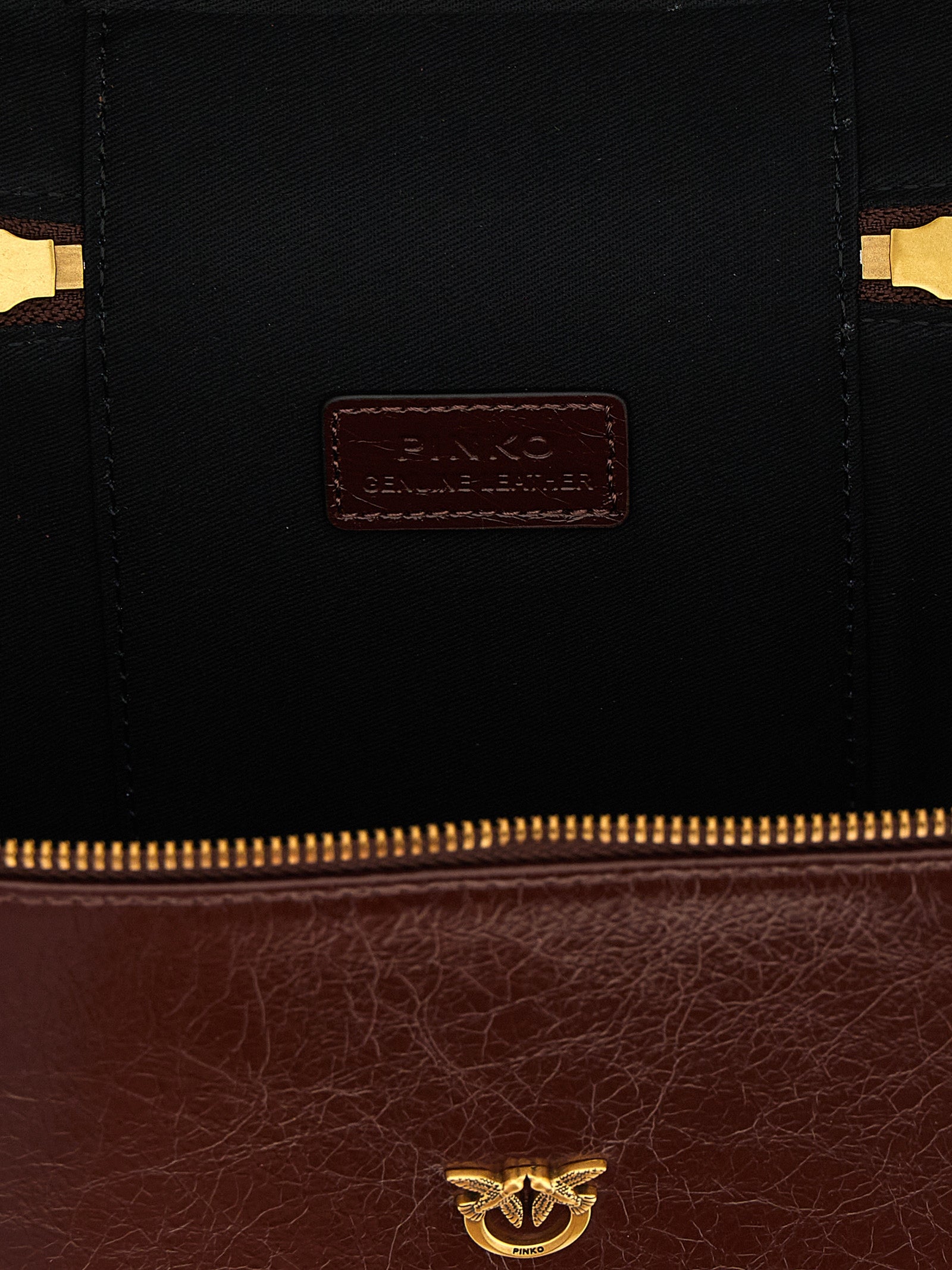 PINKO Brown Calfskin Handbag
