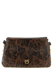 PINKO Brown Calfskin Crossbody Bag