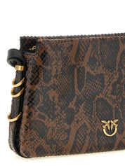 PINKO Brown Calfskin Crossbody Bag