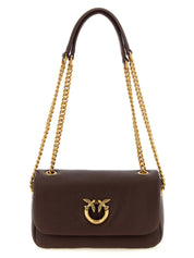 PINKO Brown Lamb Leather Shoulder Bag