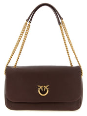 PINKO Brown Lamb Leather Shoulder Bag