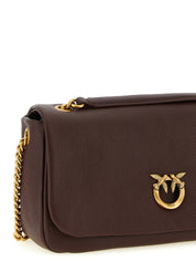 PINKO Brown Lamb Leather Shoulder Bag
