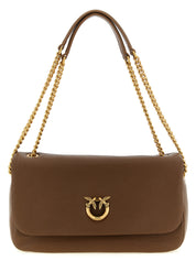 Brown Lamb Leather Shoulder Bag