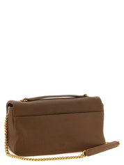 Brown Lamb Leather Shoulder Bag