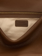 Brown Lamb Leather Shoulder Bag
