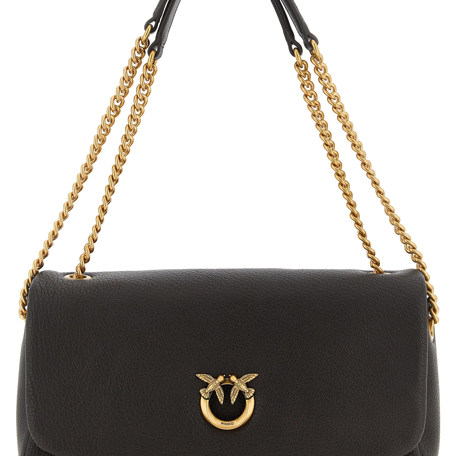 PINKO Brown Lamb Leather Shoulder Bag PINKO