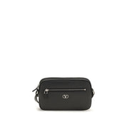 Valentino Garavani Black Calf Leather Bos Taurus Shoulder Bag