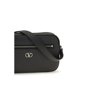 Valentino Garavani Black Calf Leather Bos Taurus Shoulder Bag