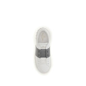 Valentino Garavani Silver Calf Leather Bos Taurus Low Top Sneakers