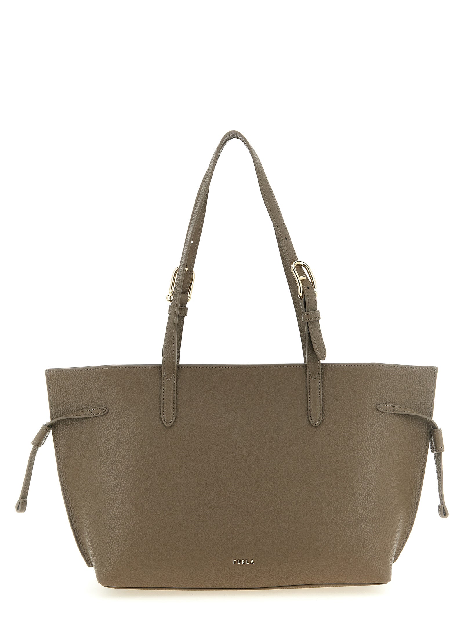Furla Gray Calfskin Tote Bag