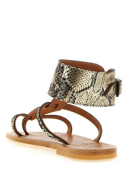 Gray Goatskin Flat Sandals