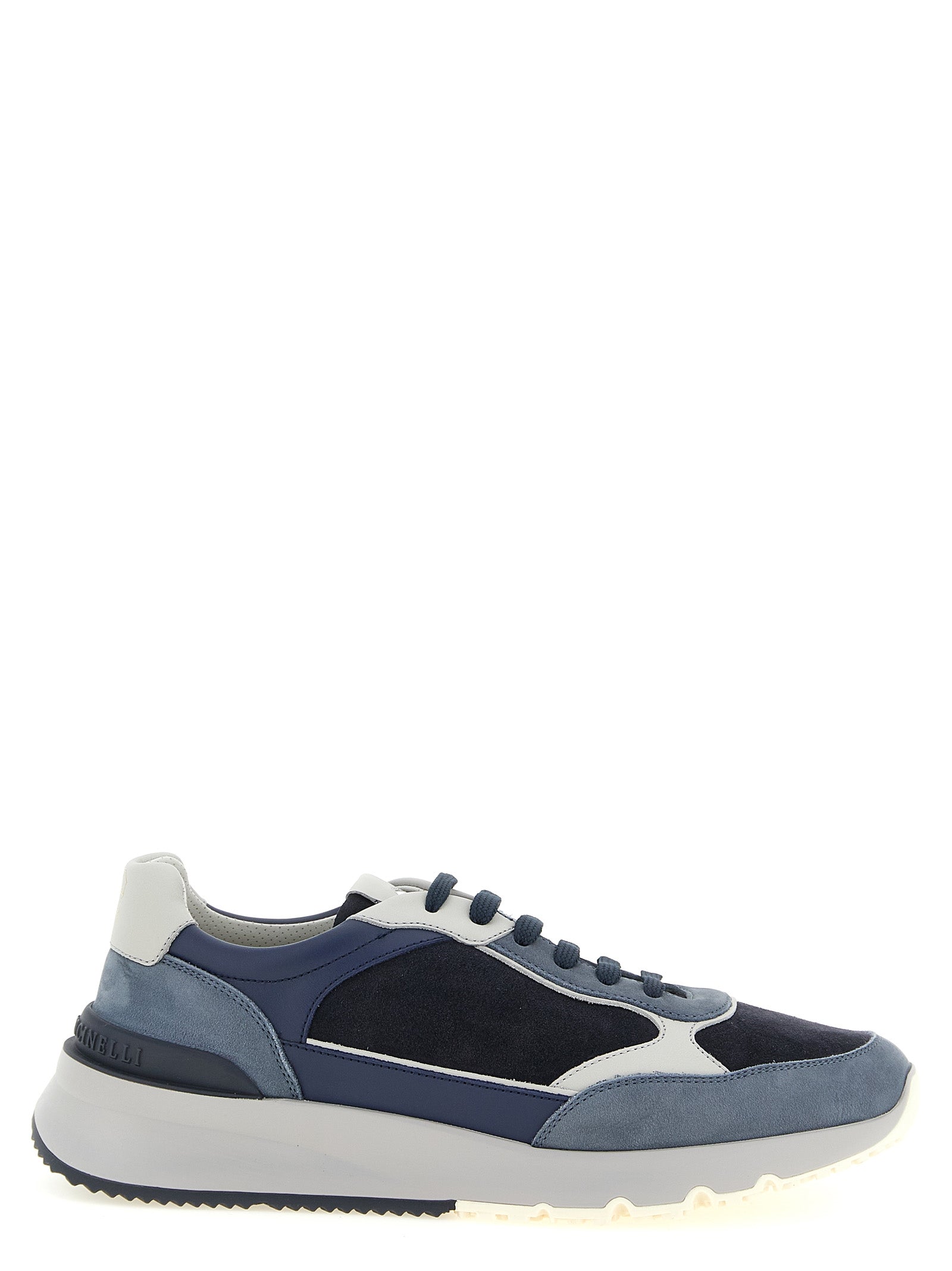 Brunello Cucinelli Blue Calfskin Athletic Sneakers