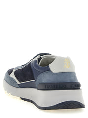 Brunello Cucinelli Blue Calfskin Athletic Sneakers