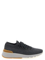 Brunello Cucinelli Gray Cotton Athletic Sneakers