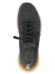 Brunello Cucinelli Gray Cotton Athletic Sneakers