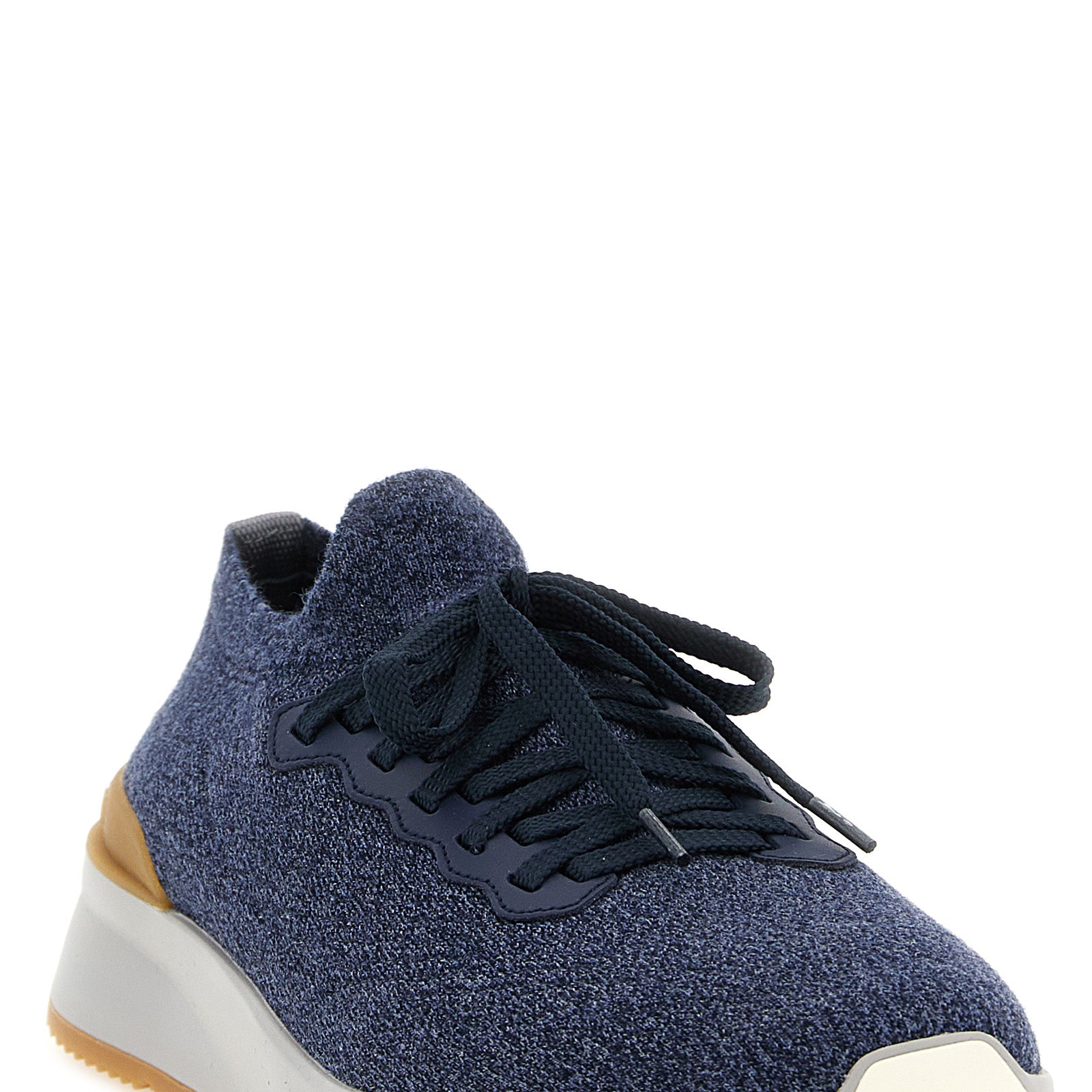 Brunello Cucinelli Blue Wool Athletic Sneakers Brunello Cucinelli