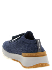 Brunello Cucinelli Blue Wool Athletic Sneakers