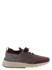 Brunello Cucinelli Bordeaux Cotton Athletic Sneakers