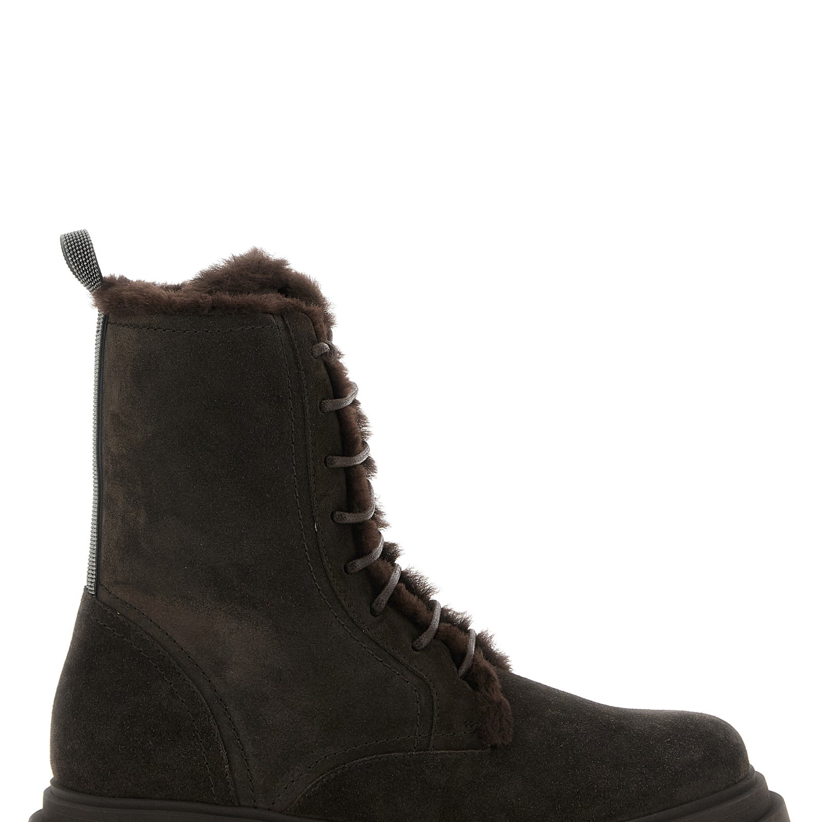 Brunello Cucinelli Brown Calfskin Lace-Up Boots Brunello Cucinelli
