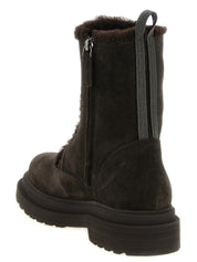Brunello Cucinelli Brown Calfskin Lace-Up Boots