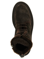 Brunello Cucinelli Brown Calfskin Lace-Up Boots Brunello Cucinelli