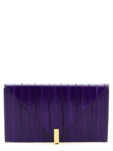 Purple Leather Clutch Bag