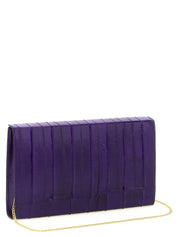 Purple Leather Clutch Bag