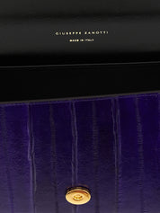 Purple Leather Clutch Bag