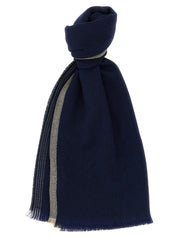 Brunello Cucinelli Blue Wool Scarf