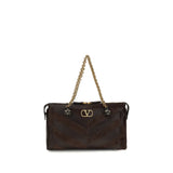 Valentino Garavani Brown Calf Leather Bos Taurus Shoulder Bag