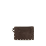 Brown Suede Leather Clutch Bag