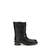 Valentino Garavani Black Calf Leather Bos Taurus Ankle Boots