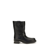 Valentino Garavani Black Calf Leather Bos Taurus Ankle Boots