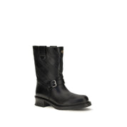 Valentino Garavani Black Calf Leather Bos Taurus Ankle Boots