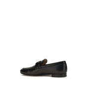 Valentino Garavani Black Calf Leather Bos Taurus Slip-On Loafers