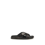 Black Calf Leather Bos Taurus Sandals