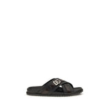 Black Calf Leather Bos Taurus Sandals