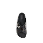 Black Calf Leather Bos Taurus Sandals