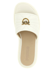 White Lambskin Slides