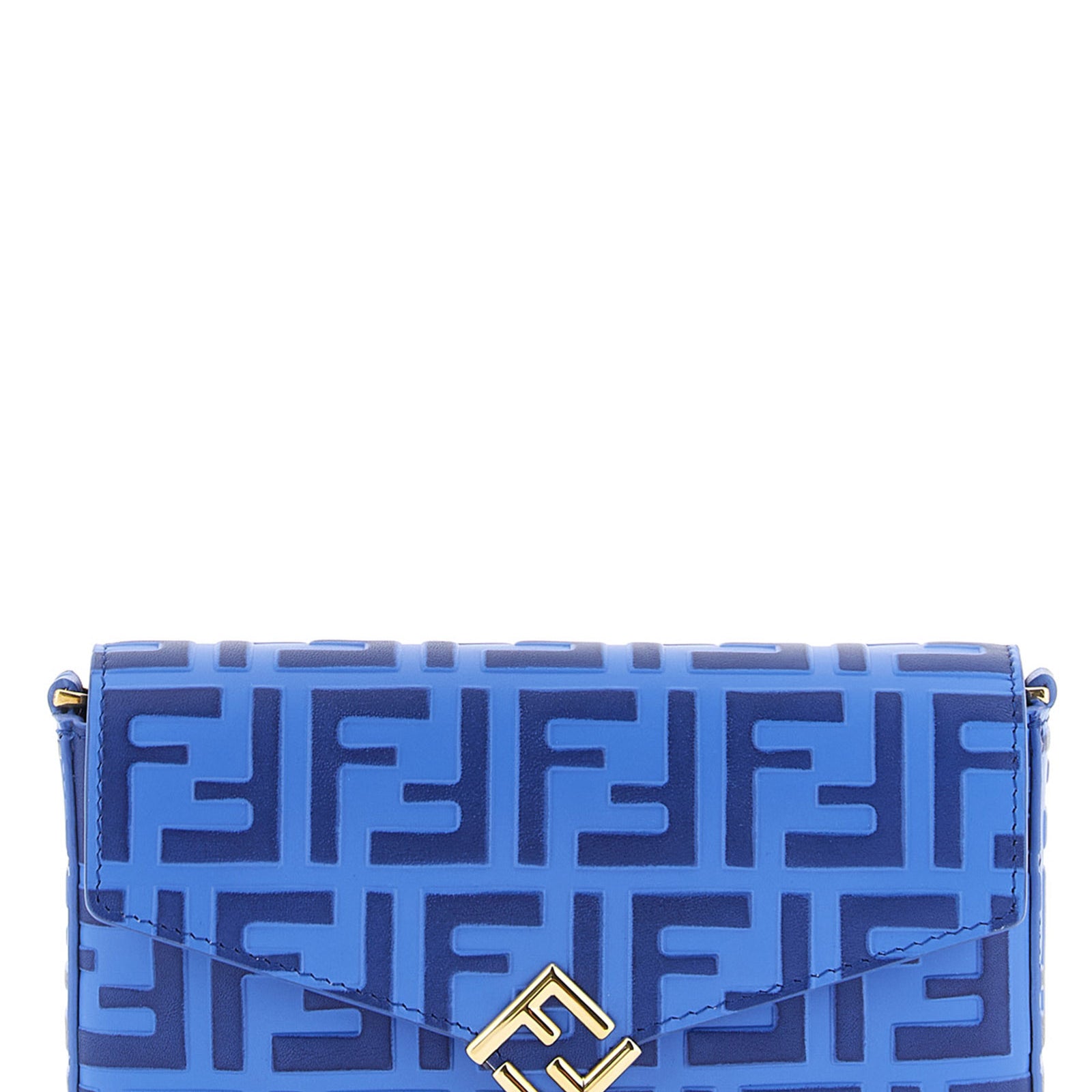 Fendi Blue Calfskin Cardholder Fendi